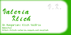 valeria klich business card